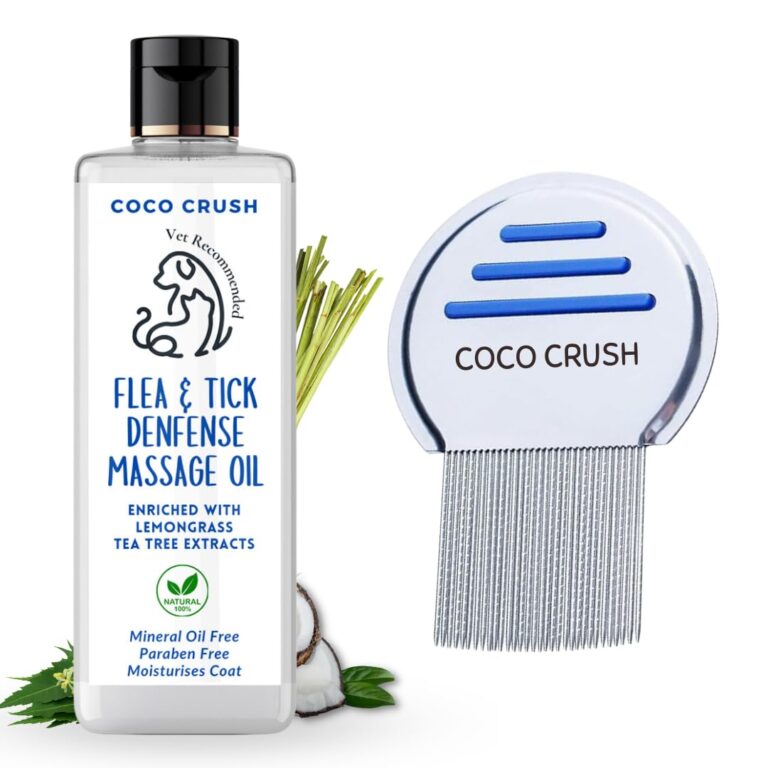 100 Natural Flea Tick Defense Massage Oil With Steel Comb For All Types Of Dogs Cats Anti Itch Oil With Coconut Neem Lemongrass 100 Pure Organic Paraben Free 200ml Comb.jpg
